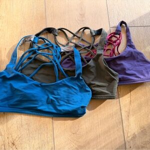 3 lululemon Free to be Wild Sports Bras Sz6